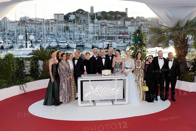 Cannes, France - 24.5.2024: Renate Reinsve, Stellan Skarsgard, Joachim Trier, Inga Ibsdotter Lilleaas and Elle Fanning, winner Grand Prix for the film Affeksjonsverdi' (Sentimental Value) during the photocall with the awards at the Closing Ceremony during the 78th Cannes International Film Festival. The film festival takes place from 13 to 24 May 2025