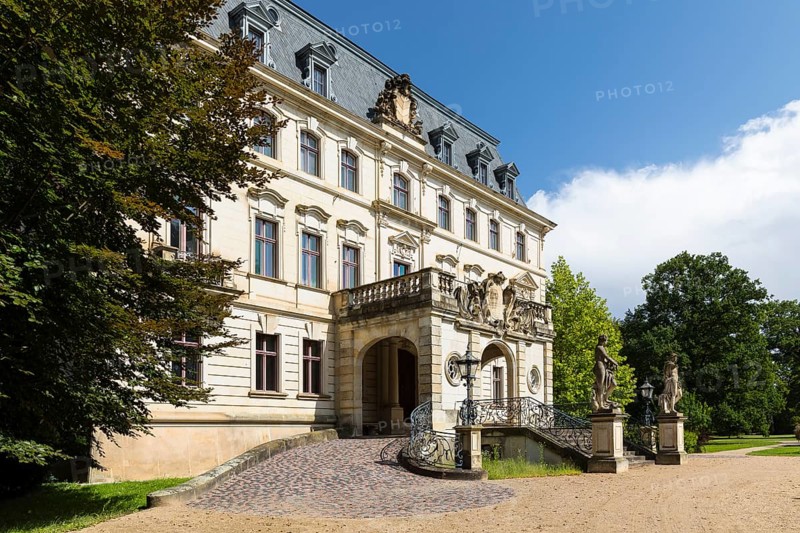 Entrance area of Altdöbern Castle, Upper Spreewald, Brandenburg, Germany
