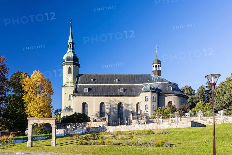 Large baroque church in Ebersbach, Ebersbach-Neugersdorf, Upper Lusatia, Saxony, Germany