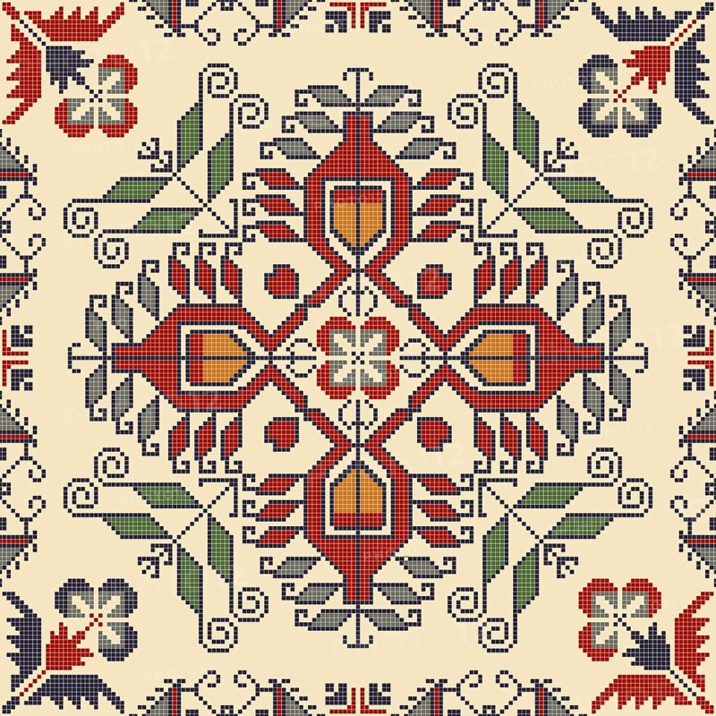 Traditional Bulgarian embroidery vector pattern
