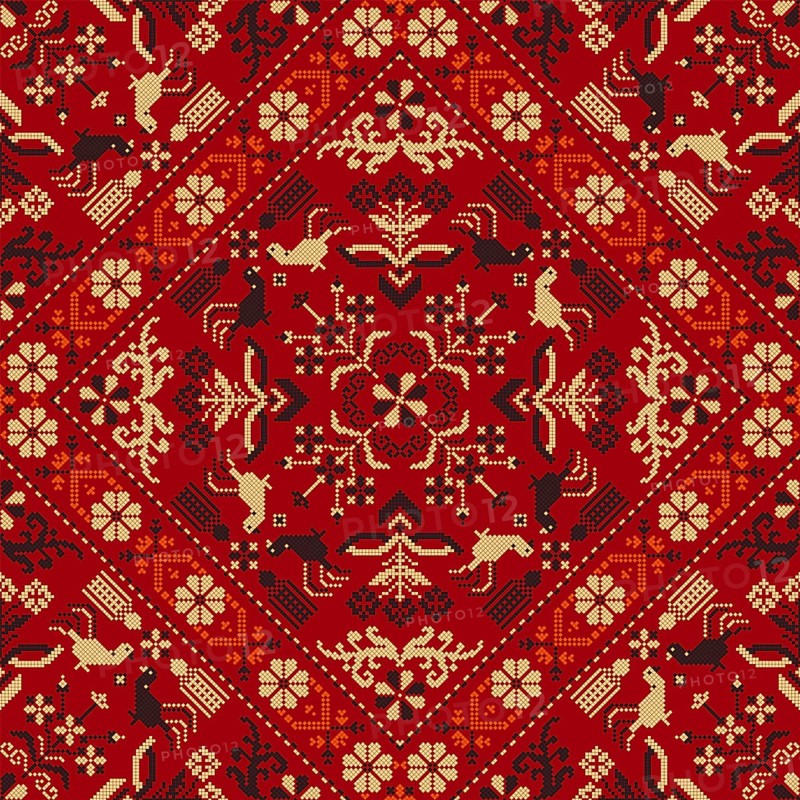 Traditional Polish embroidery vector pattern