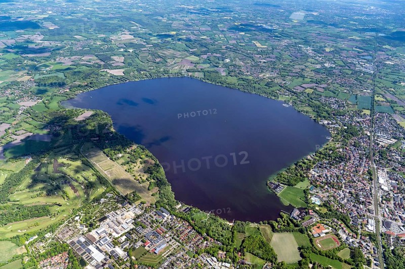 Aerial view, Zwischenahner Meer, lake, Bad Zwischenahn, district Ammerland, Lower Saxony, Germany