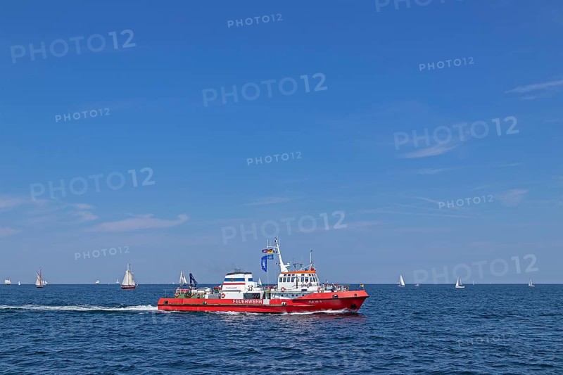 Fire brigade boat, Baltic Sea, Hanse Sail, Warnemünde, Rostock, Mecklenburg-Western Pomerania, Germany