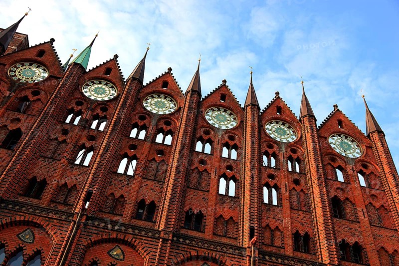 Town hall in the urban area of Altstadt, Stralsund, Hanseatic City of Stralsund, Vorpommern-Rügen district, Mecklenburg-Western Pomerania, Germany