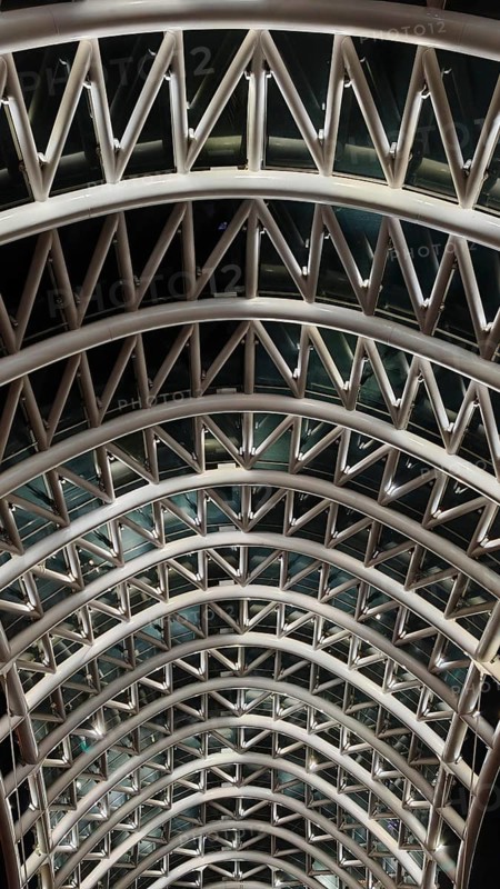 Contemporary geometric glass roof with repetitive patterns, Georgia