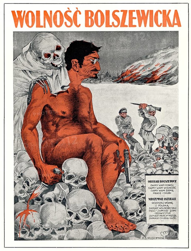 “Wolnosc Bolszewicka”, Polish anti-Bolshevik Poster on Leo Trotsky during the Russian-Polish War