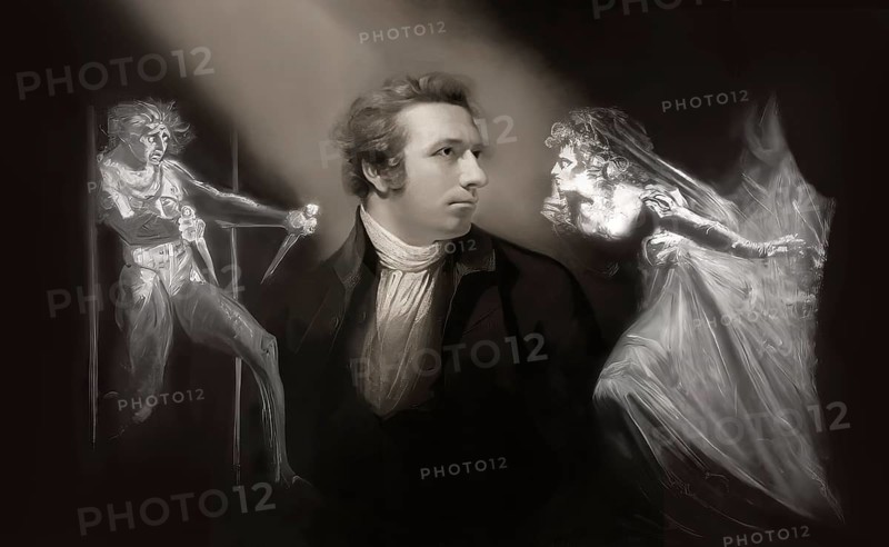 Henry Fuseli or Johann Heinrich Füssli, 1741 – 1825, Swiss painter, draughtsman and writer, digitally edited after Northcote, 1778, Lady Macbeth Seizing the Daggers, scene from The Tragedy of Macbeth by William Shakespeare