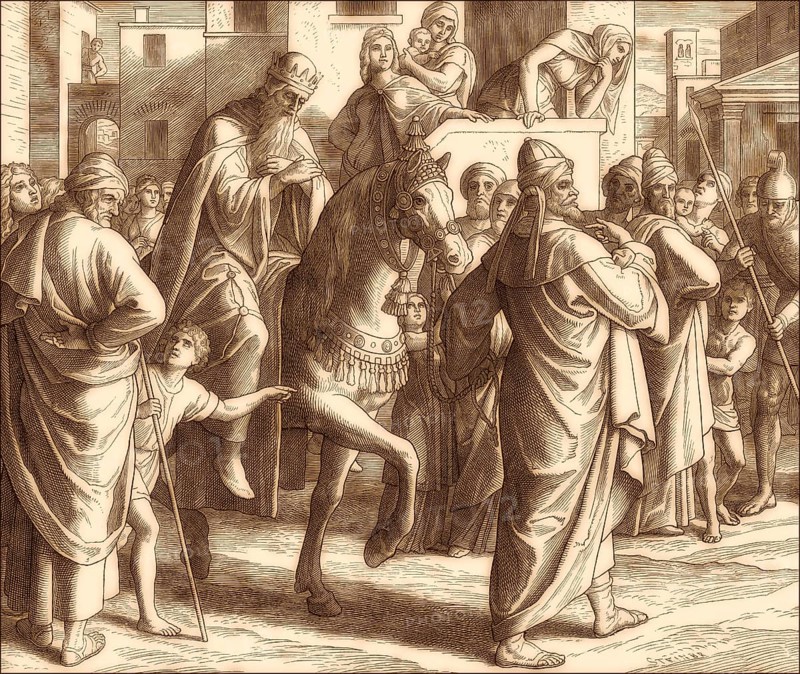 Mordecai Honored, Old Testament, by Julius Schnorr von Carolsfeld