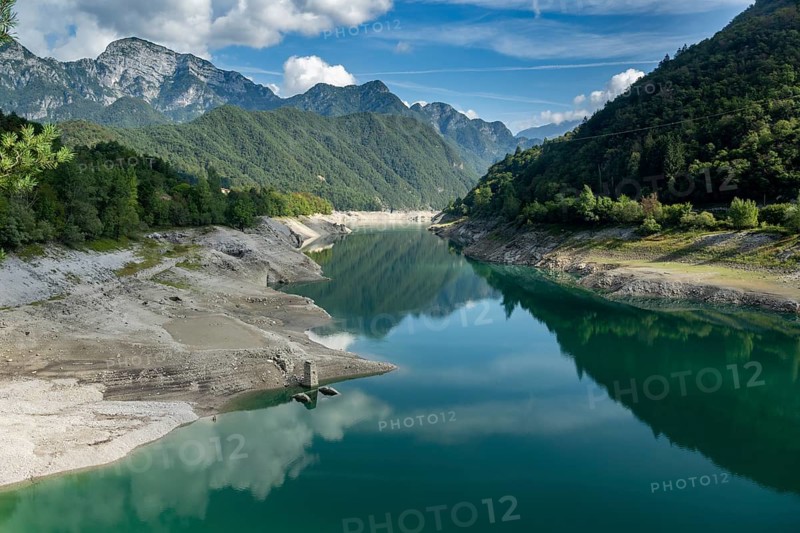 Tramonti, sunken city, abandoned houses, ruins, river course, Friuli, Italy