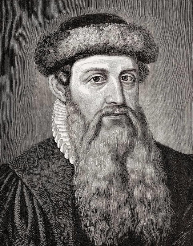 Johannes Gensfleisch zur Laden zum Gutenberg, circa 1400, 1468, inventor of the printing press