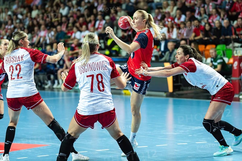 LUBIN, POLAND - MARCH 5, 2026: Women handball match EHF EURO Cup 2026: Poland - Norway. In action Reistad Henny