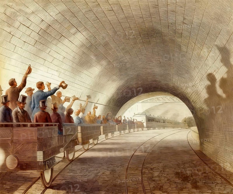 Metropolitan Railway, 19th century, London Underground, England, historic illustration, 1872
