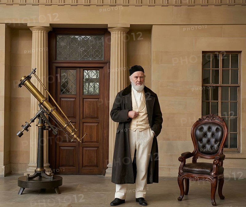Portrait of Carl Friedrich Gauss at the Göttingen Observatory, mathematician, astronomer, geodesist, physicist, historical figure, digitally edited