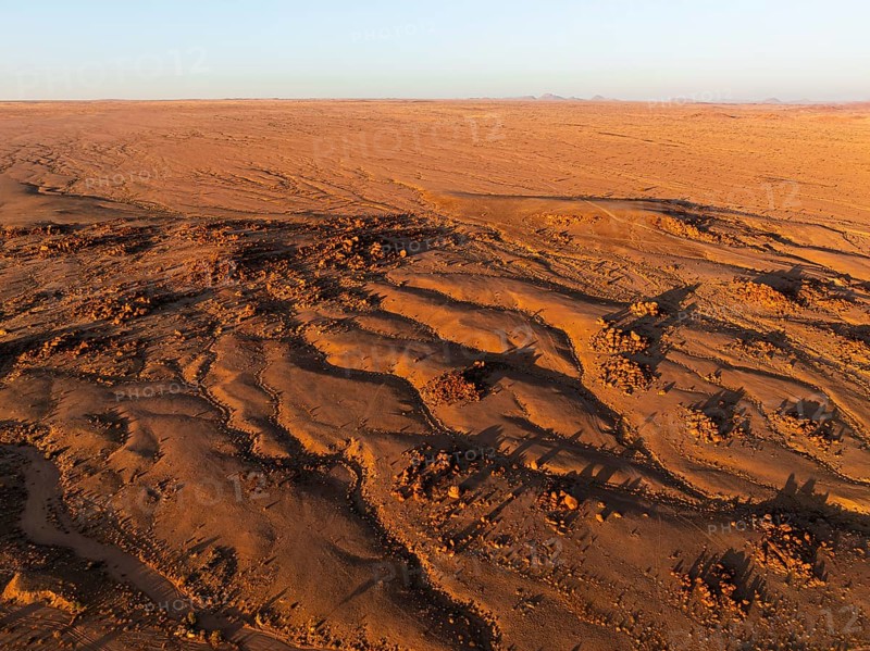 Aerial view, dry riverbed and desert landscape, Erongo, Damaraland, Namibia