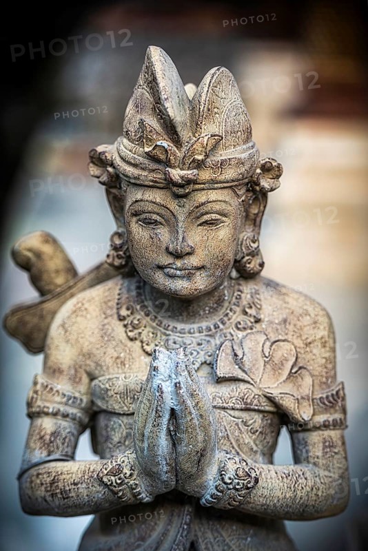 Praying temple figure, temple, Hinduism, sculpture, culture, meditation, peace, Bali, Indonesia