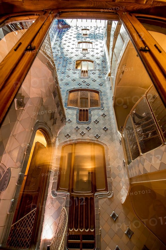 Interior of Casa Batllo modernism design by Antoni Gaudi, old town, barcelona, spain