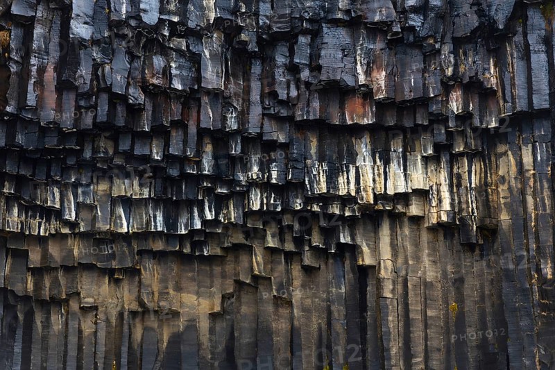 Basalt columns, winter, Svartifoss, Iceland, Scandinavia