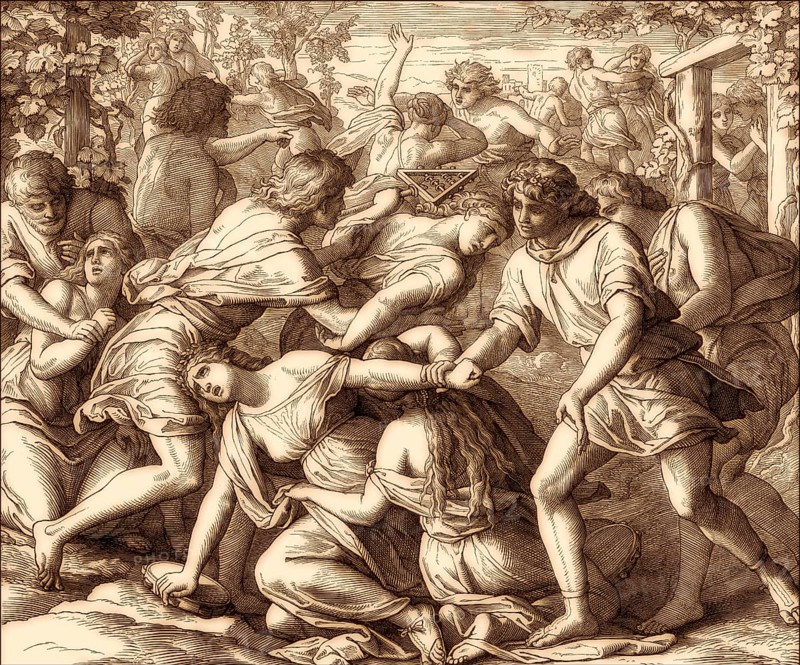 Benjaminites Seize Wives from Shiloh, Old Testament, by Julius Schnorr von Carolsfeld