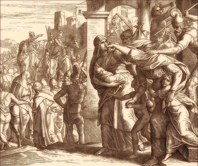 Fall of Jerusalem, Old Testament, by Julius Schnorr von Carolsfeld