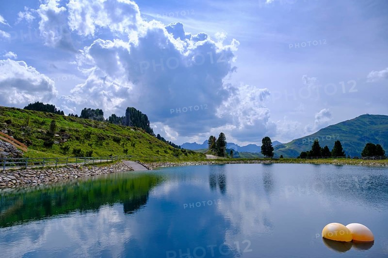 Speichersee, Kasermandl Hut, Penken, near Mayrhofen, Zillertal, Tyrol, Austria