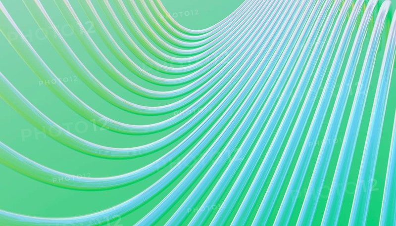 Abstract image featuring dynamic curved light lines set against a smooth green gradient backdrop Perfect for conveying motion, innovation, and modern design concepts