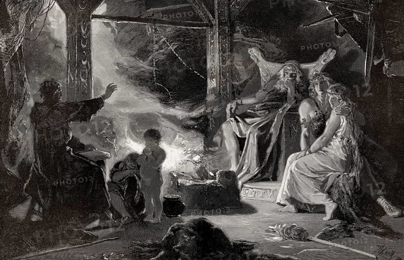 A pagan priest announces the Christmas gospel
