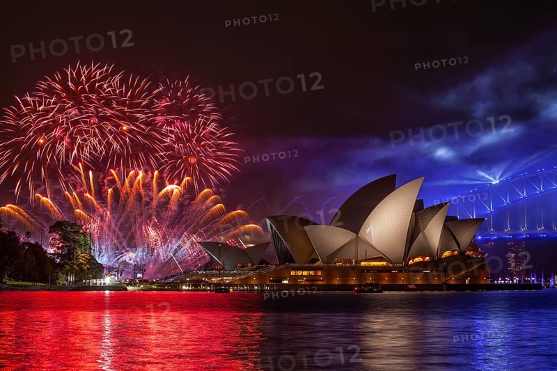 Sydney 2021 Australia Day fireworks in the harbor