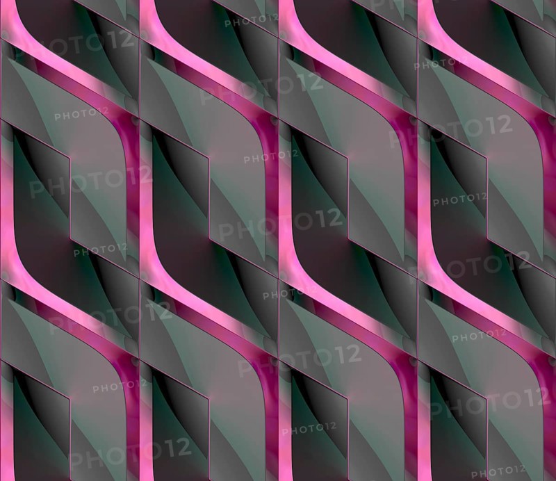Futuristic 3D Wallpaper of black and green angular shape. High quality seamless texture