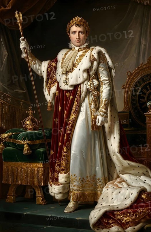 Napoleon Bonaparte at the coronation as emperor of the French in 1806, history, France, Napoleon Bonaparte, liberation wars, historical figure, battle, historical illustration, digitally edited