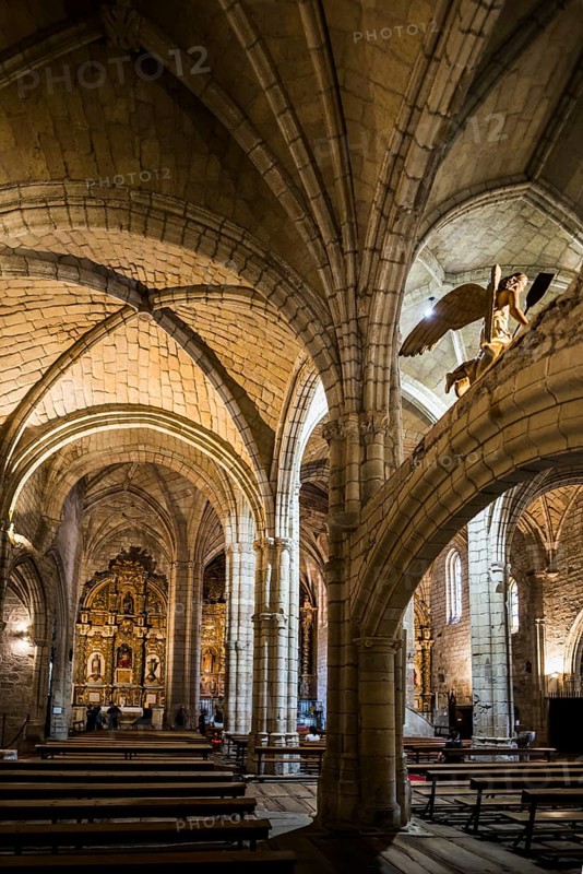 Interior view, church, La Puerta de las Gentes, San Vicente de la Barquera, Cantabria, Spain