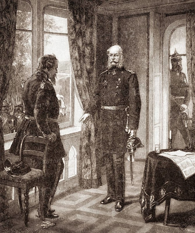 Meeting between William I and Napoleon III to surrender, 1870