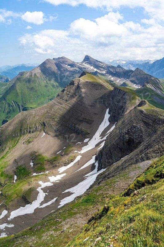 View from the summit of Faulhorn, mountain landscape, Bernese Alps, Bernese Oberland, Switzerland