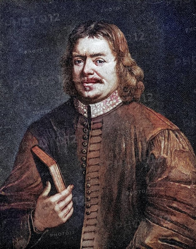 John Bunyan 1628-1688, author of The Pilgrim's Progress . From the portrait by Sadler, Historic, digitally restored reproduction from a 19th century original, Record date not stated