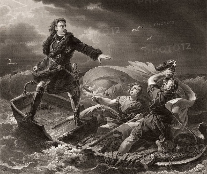 Storm at the Lake Ladoga, Peter the Great, Peter I or Pyotr Alexeyevich Romanov, 1672-1725, Emperor of the Russian Empire, digitally optimized