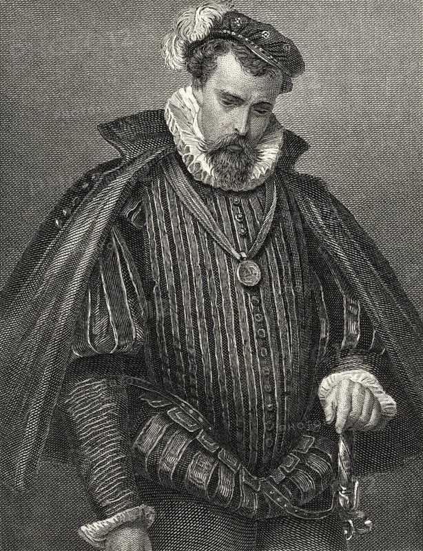 Robert Dudley, 1. Earl of Leicester, 1532-1588, character from the play Mary Stuart by Friedrich Schiller, 1759 - 1805