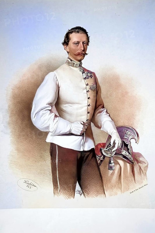 Ludwig Prinz von Hohenlohe-Langenburg (1823-1866), k. k. Oberst, Historical, digitally restored reproduction from a 19th century original, Record date not stated