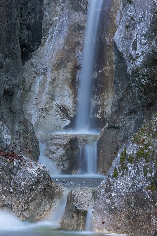 Heckenbach waterfall, The dripping eye of nature, Kochel am See, Bavaria, Germany