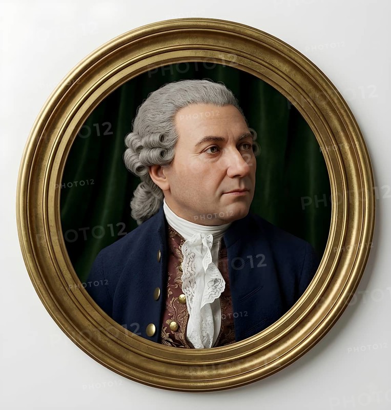 Portrait of Friedrich Gottlieb Klopstock in middle manhood, symbolic image poet, poet, writer, historical personality, sensitivity, historical illustration, digitally edited