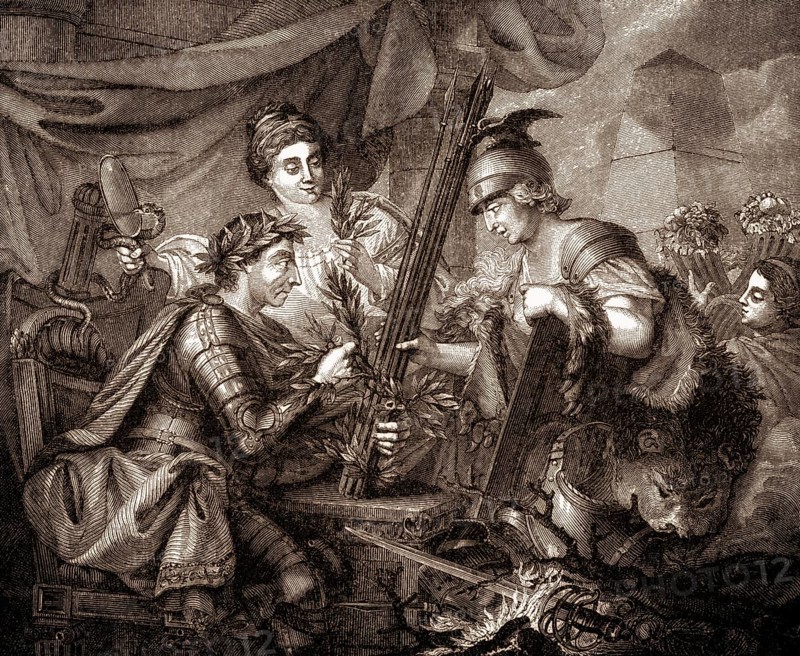 Frederick II of Prussia binding together the League of Princes, allegorical representation of 1786