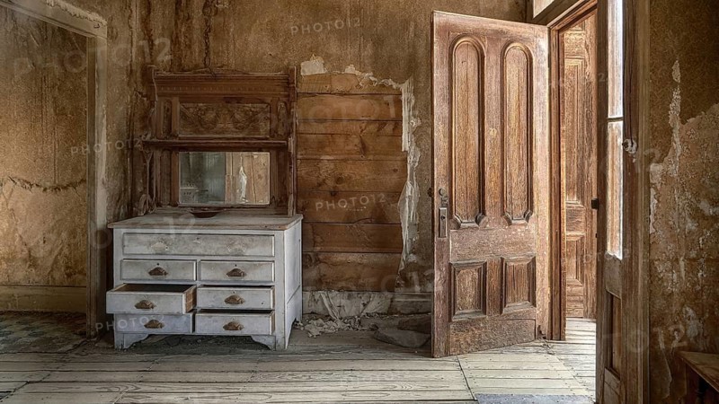 USA, California, Bodie, former gold mining town, old saloon, motel, room, Bodie, California, USA