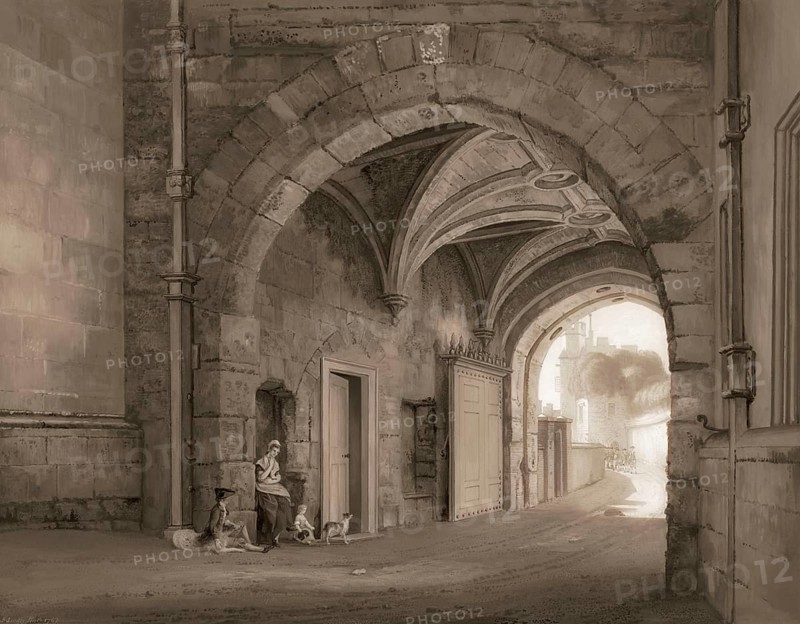 Norman Gate at Windsor Castle, 1767, royal residence at Windsor, Berkshire, England, UK, after Paul Sandby RA