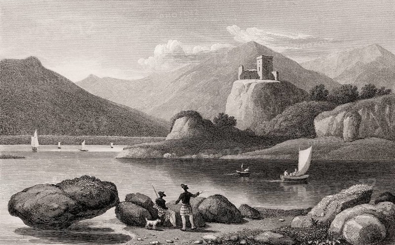 Dunollie Castle, Oban, Argyll, 19th century, from Modern Athens by Th. H. Shepherd