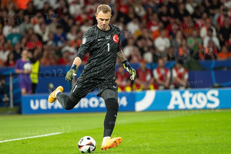 BERLIN, GERMANY - JULY 6, 2024: Euro 2024 quarterfinal match Nederlands vs Turkey (Turkiye) 2:1. In action goalkeeper Mert Gunok.