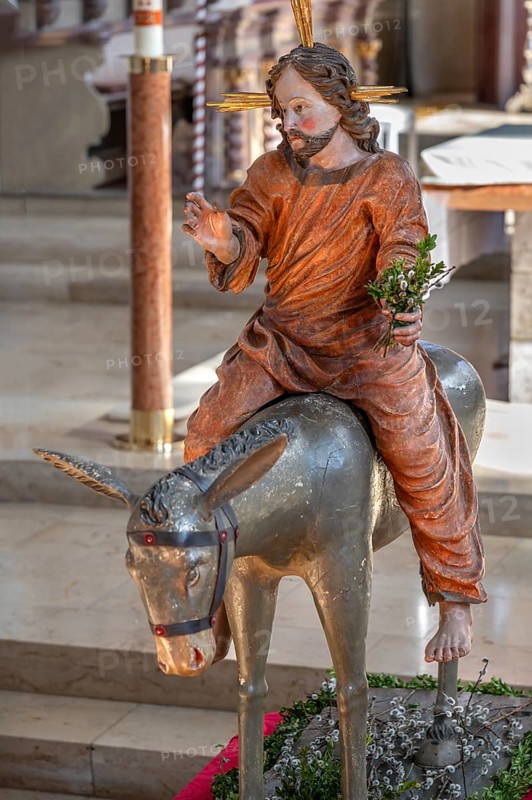 Palmesel in the parish church of St Nicholas, Oberthingau, Ostallgäu, Bavaria, Germany