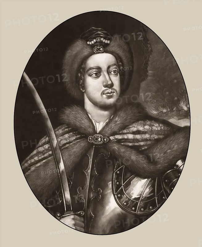 Portrait of Peter the Great, Peter I or Pyotr Alexeyevich Romanov, 1672-1725, Emperor of the Russian Empire, digitally optimized