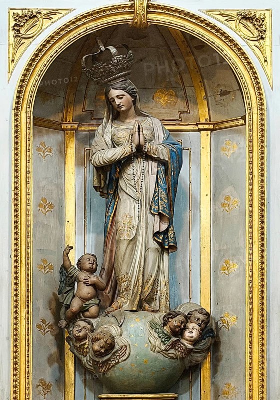 Sacred sculpture of Our Lady of the Conception in the Igreja de S. Jose das Taipas, Church of Saint Joseph of Taipas Porto, Portugal