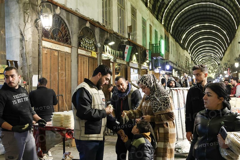 Syrians shop at the historic Al-Hamidiyah Bazaar adjacent to the Umayyad Mosque during the early days of Ramadan in Damascus, Syria on February 18, 2026, Damascus, Syria