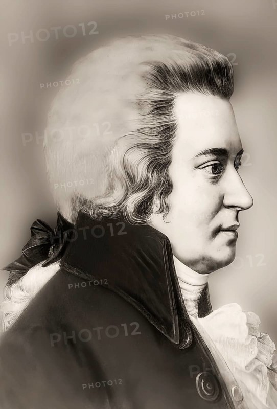 Wolfgang Amadeus Mozart, 1756 – 1791, composer of classical music, First Viennese School, digitally edited