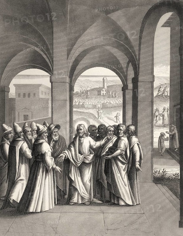 The Parable of the Wicked Husbandmen, New Testament, steel engraving 1853, digitally restored