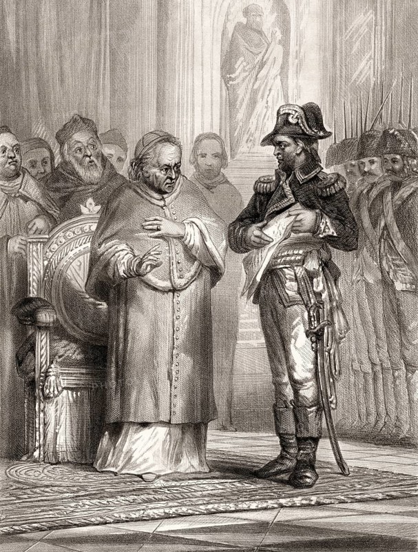 French General Radet taking Pope Pius VII as prisoner in 1809